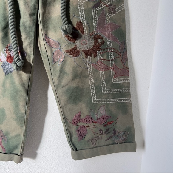 NWT Free People We The Free Electric Sands Embroidered Pants in Green - Picture 7 of 10